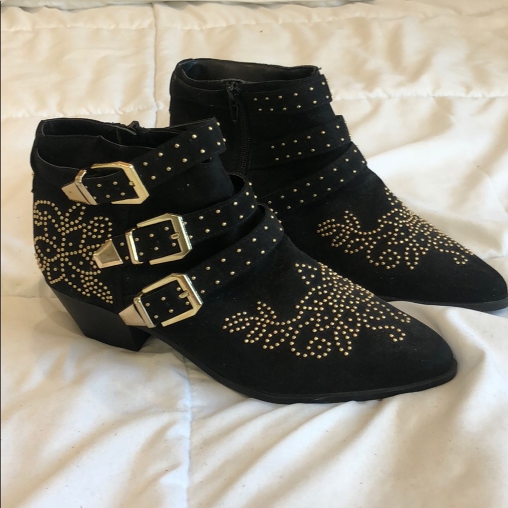 topshop chloe influenced boots gold/black